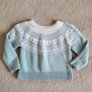 Gap Kids turquoise & white sweater size 18-24month